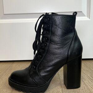 Steve Madden Black Lace Up Boots